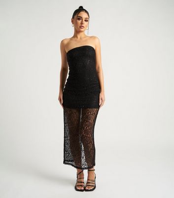 Lipsy sequin top clearance bandeau lace midi dress