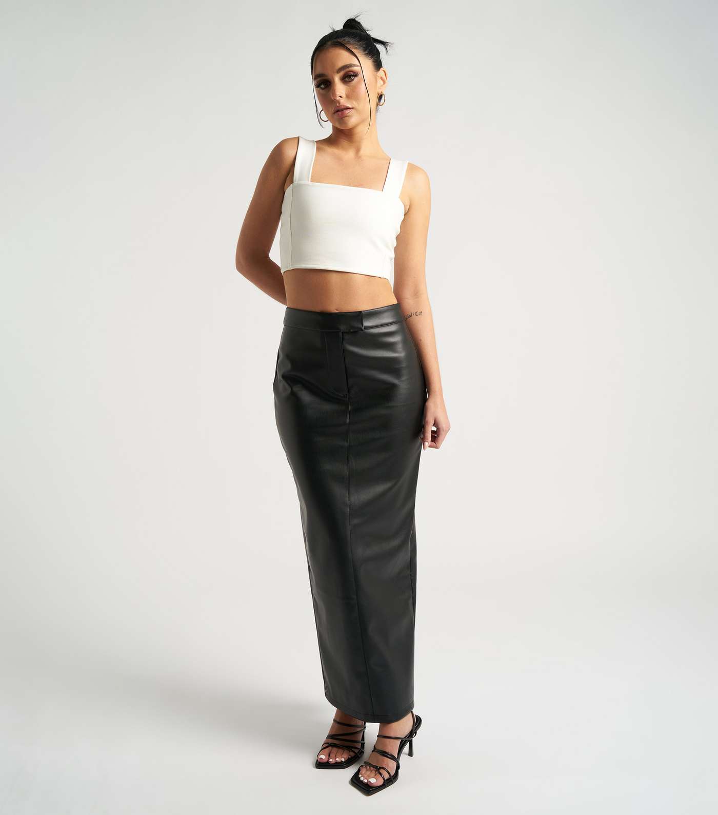 Urban Bliss Black Leather-Look Maxi Skirt Image 3