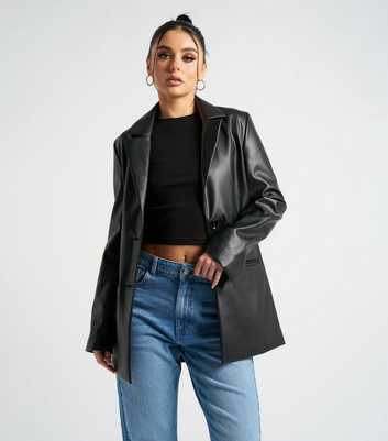 Urban Bliss Black Leather-Look Blazer