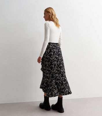 Leopard print wrap outlet midi skirt