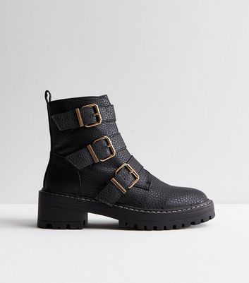 Ladies buckle biker outlet boots