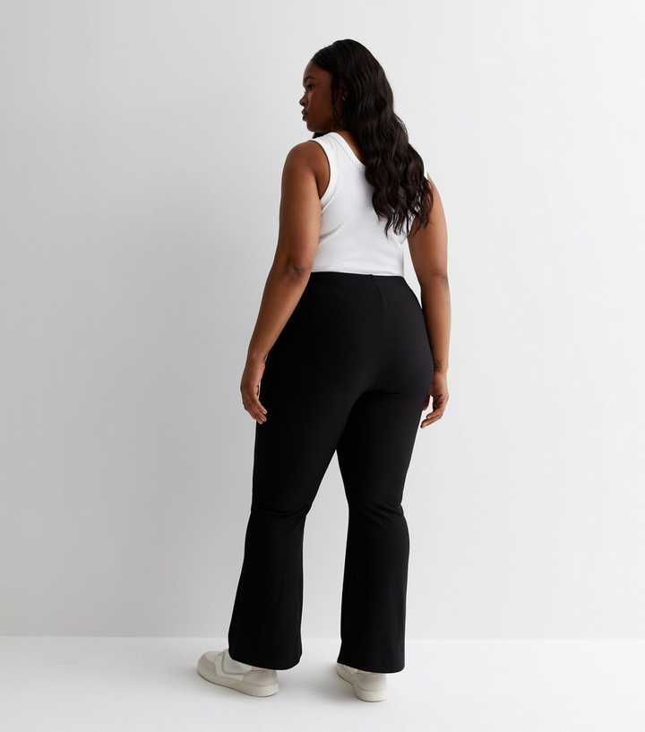 Curves Black Jersey Flared Trousers