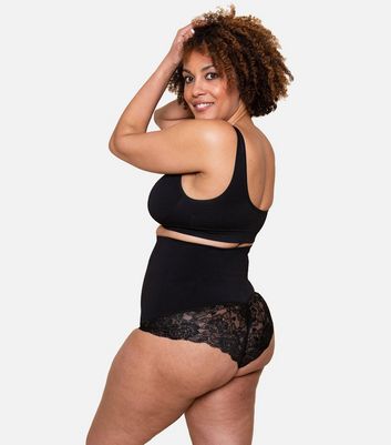 Conturve Black Lace High Waist Shaping Briefs New Look