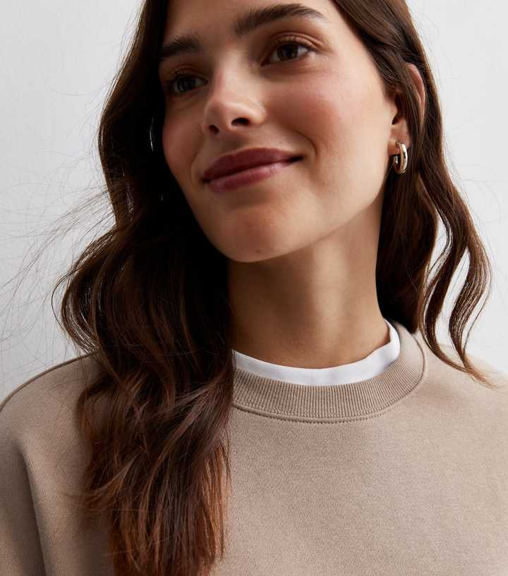 Camel Jersey Crew Neck Sweatshirt