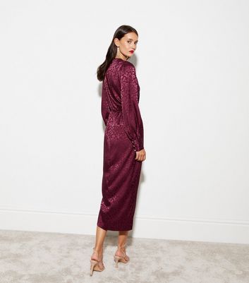 Burgundy leopard 2024 print dress