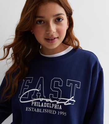 Girls Blue East Coast Logo Sweatshirt