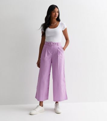 Pale Blue Linen Blend Tailored Wide Leg Trousers | New Look