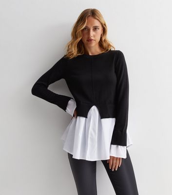 2 in 1 outlet shirt jumper womens black