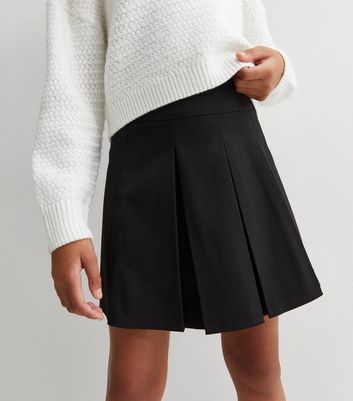 Black pleated hotsell mini wrap skirt