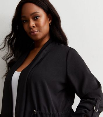 Plus size hotsell black waterfall coat