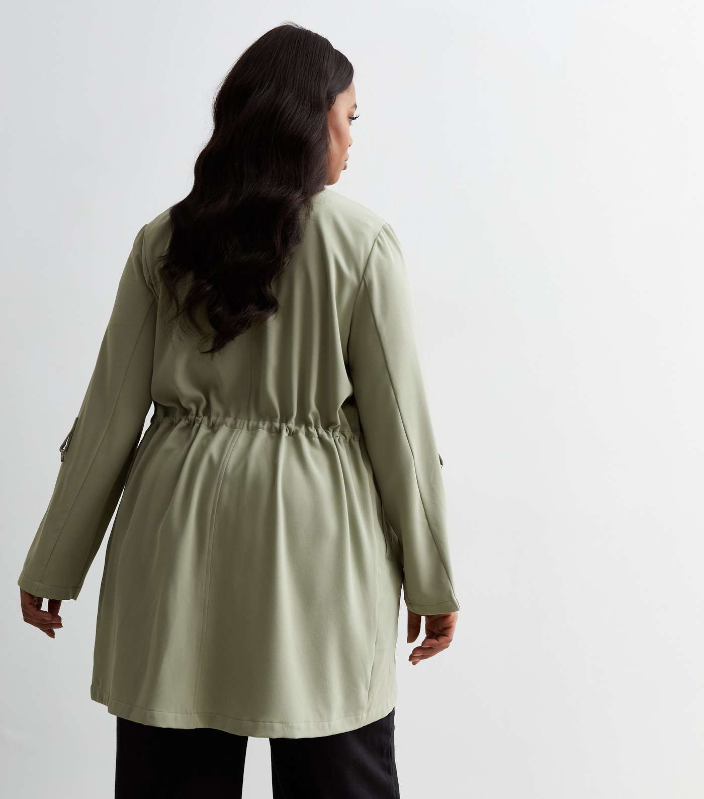 Curves Olive Waterfall Duster Jacket Image 4