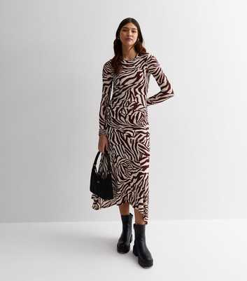 Tall Brown Animal Print Midaxi Dress