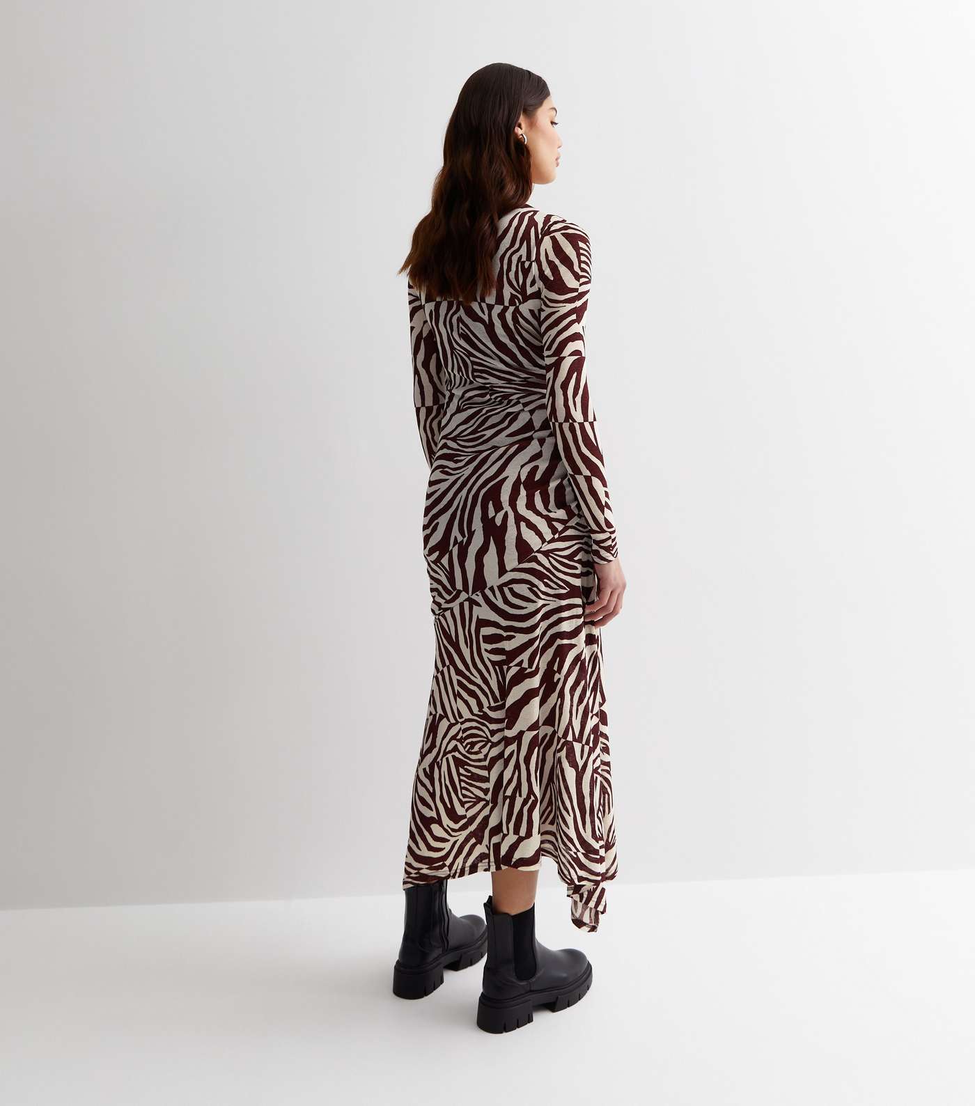 Tall Brown Animal Print Midaxi Dress Image 5