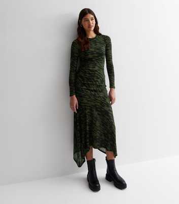 Tall Green Animal Print Midaxi Dress