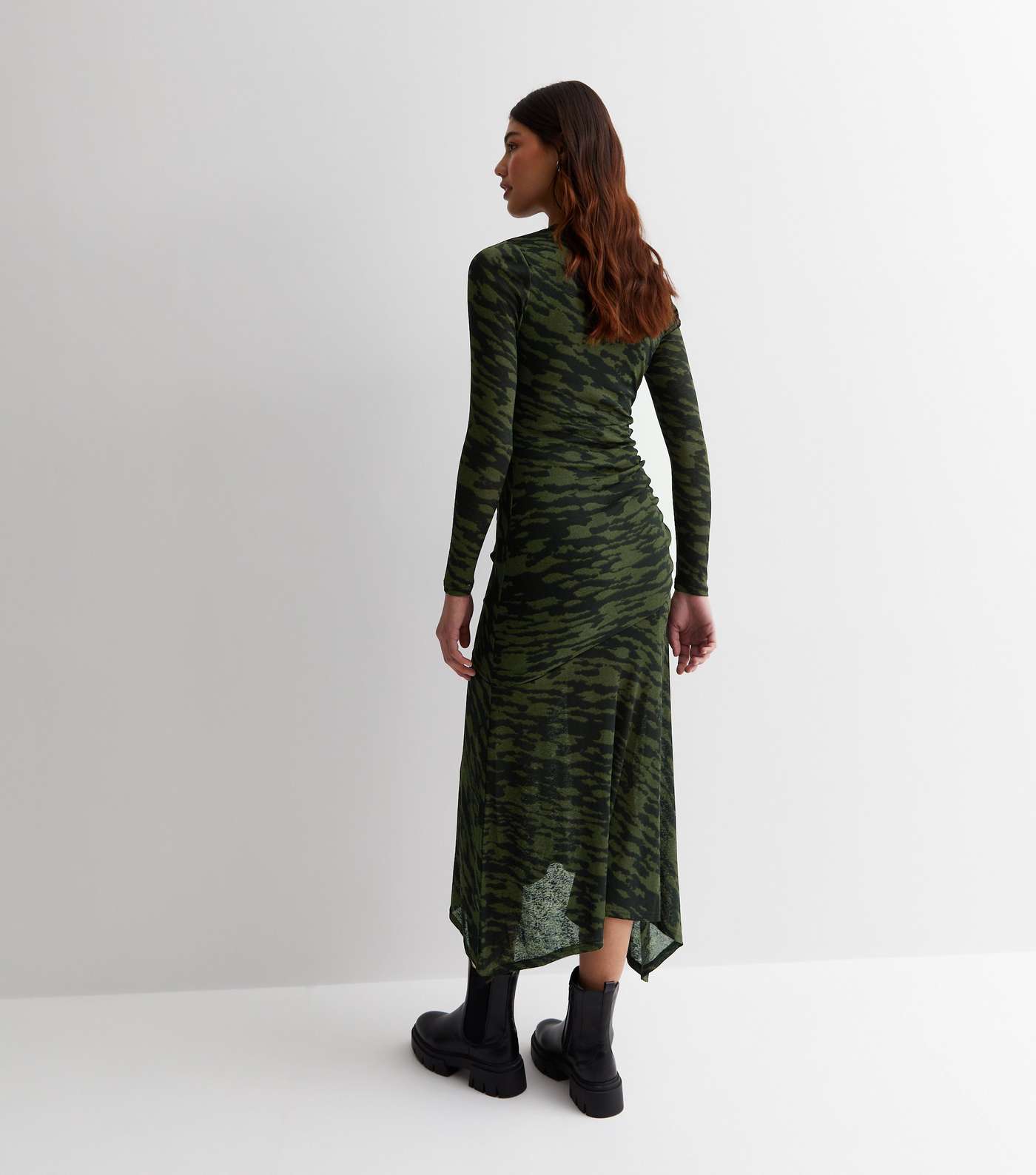 Tall Green Animal Print Midaxi Dress Image 5