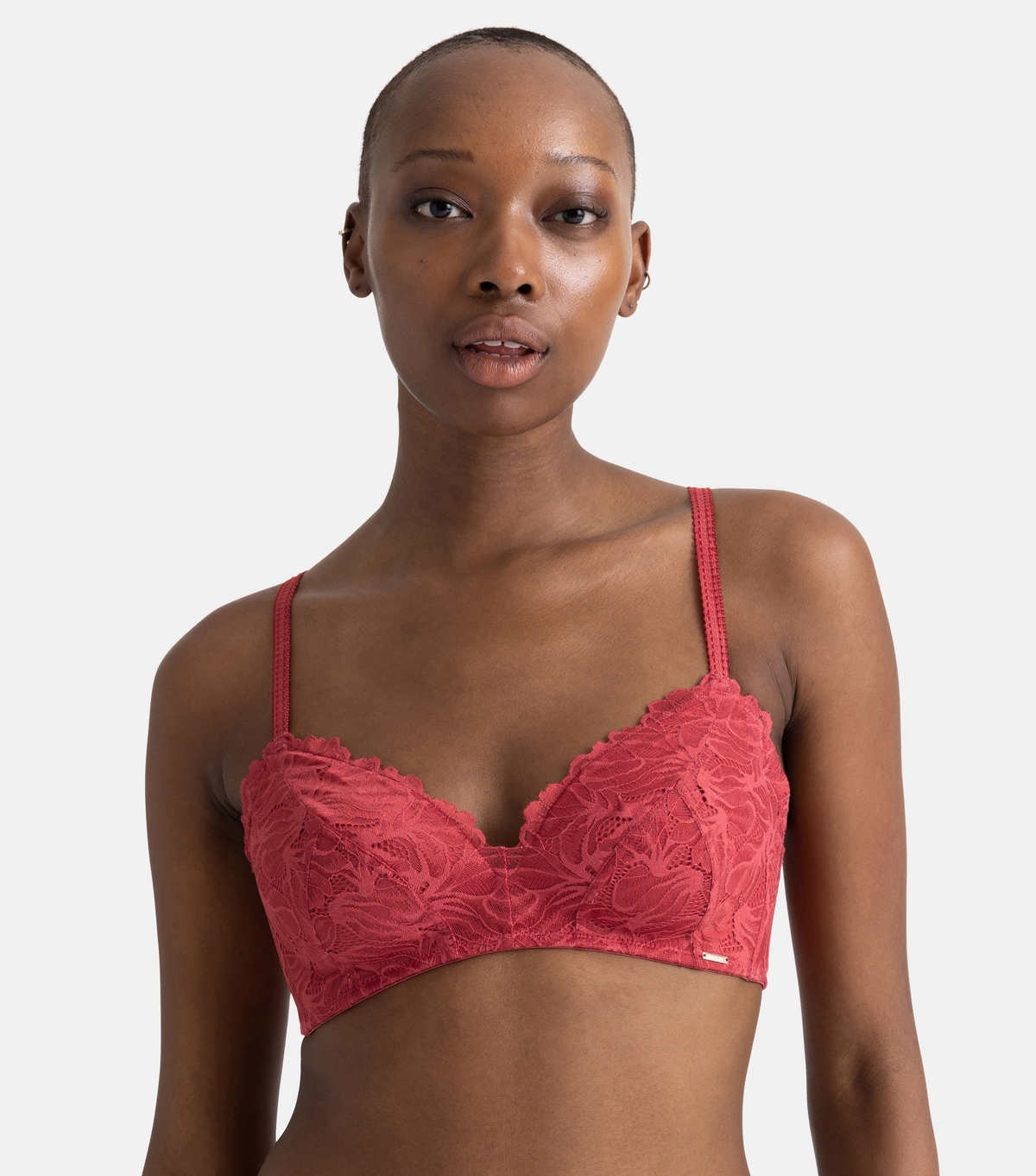 Women's Red Lace Trim Bra Dorina New Look