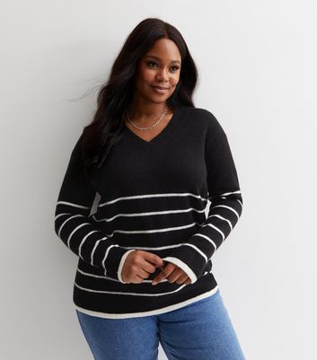 Black v 2024 neck ladies jumper