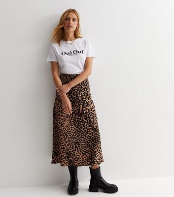 Brown Leopard Print Midaxi Skirt New Look