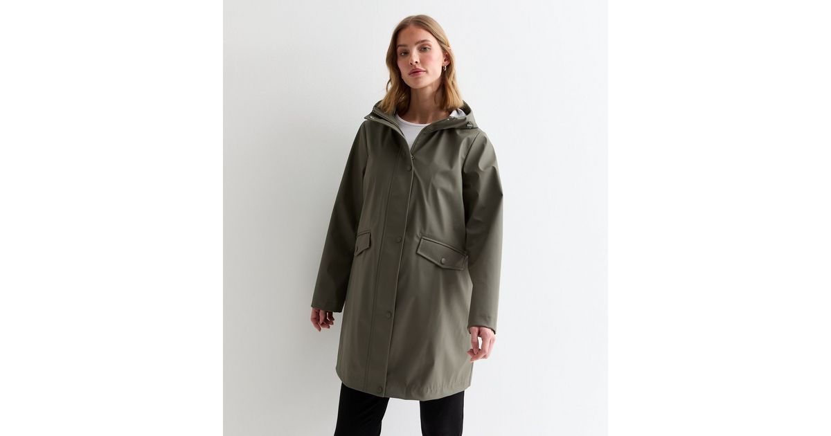Maternity Khaki Hooded Rain Anorak New Look