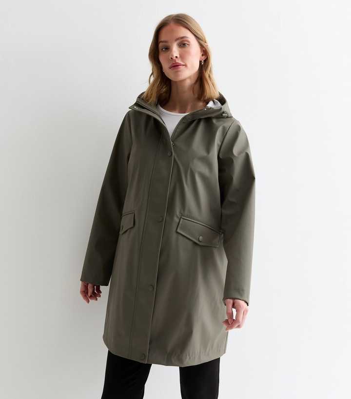 Maternity Khaki Hooded Rain Anorak