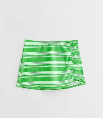 Girls Green Stripe Bikini Skirt