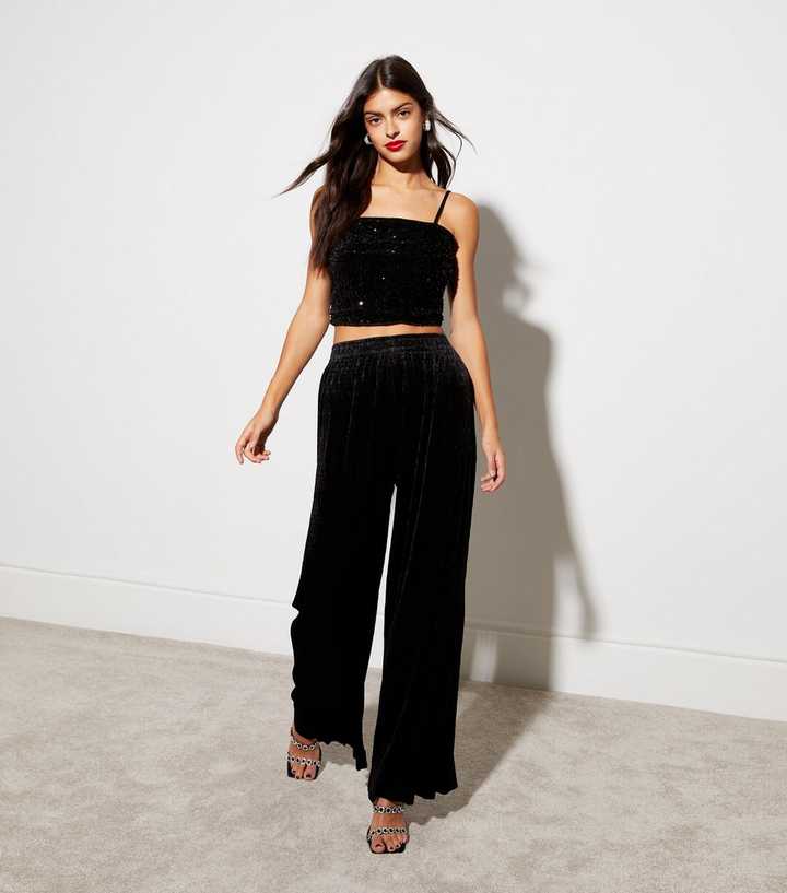 Velour Wide Leg Pant