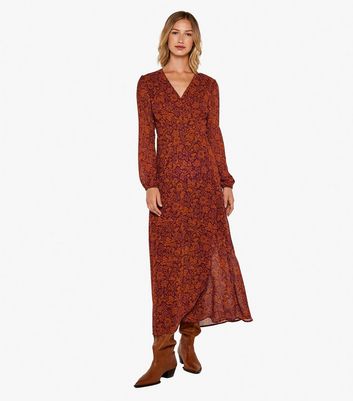 Rust long sleeve discount dress