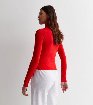Tall Red Jersey High Neck Top New Look
