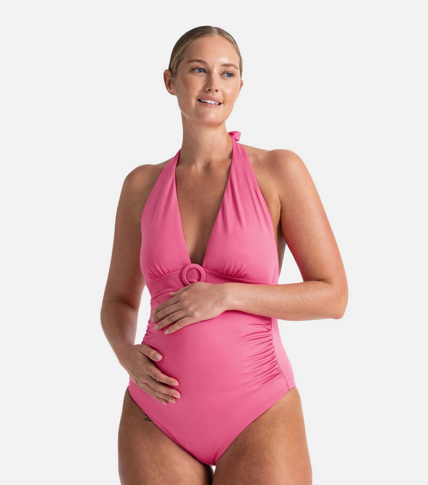 Dorina Maternity Mid Pink Halter Swimsuit Image 2