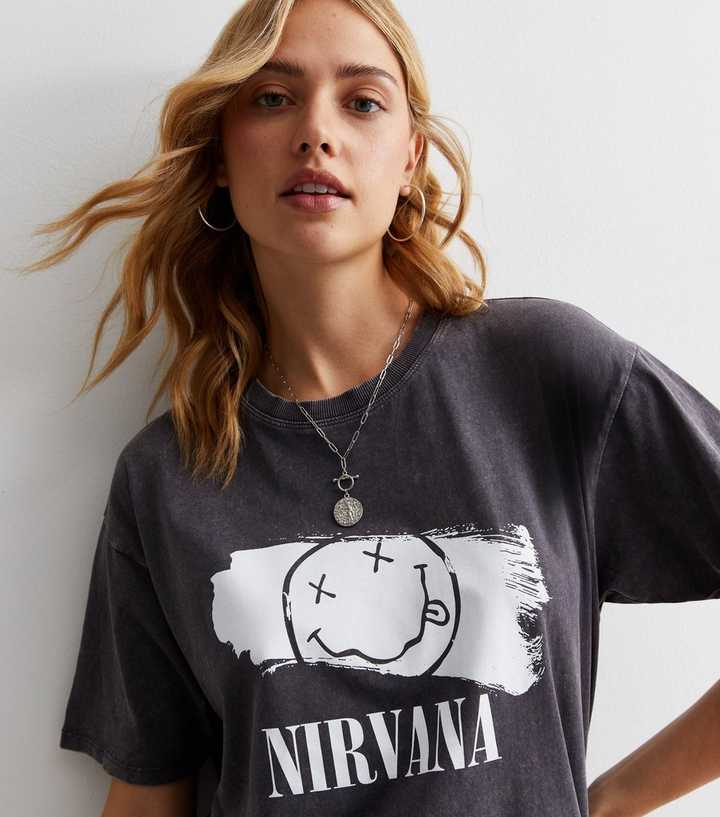 Nirvana Acid Wash License Graphic T-Shirt