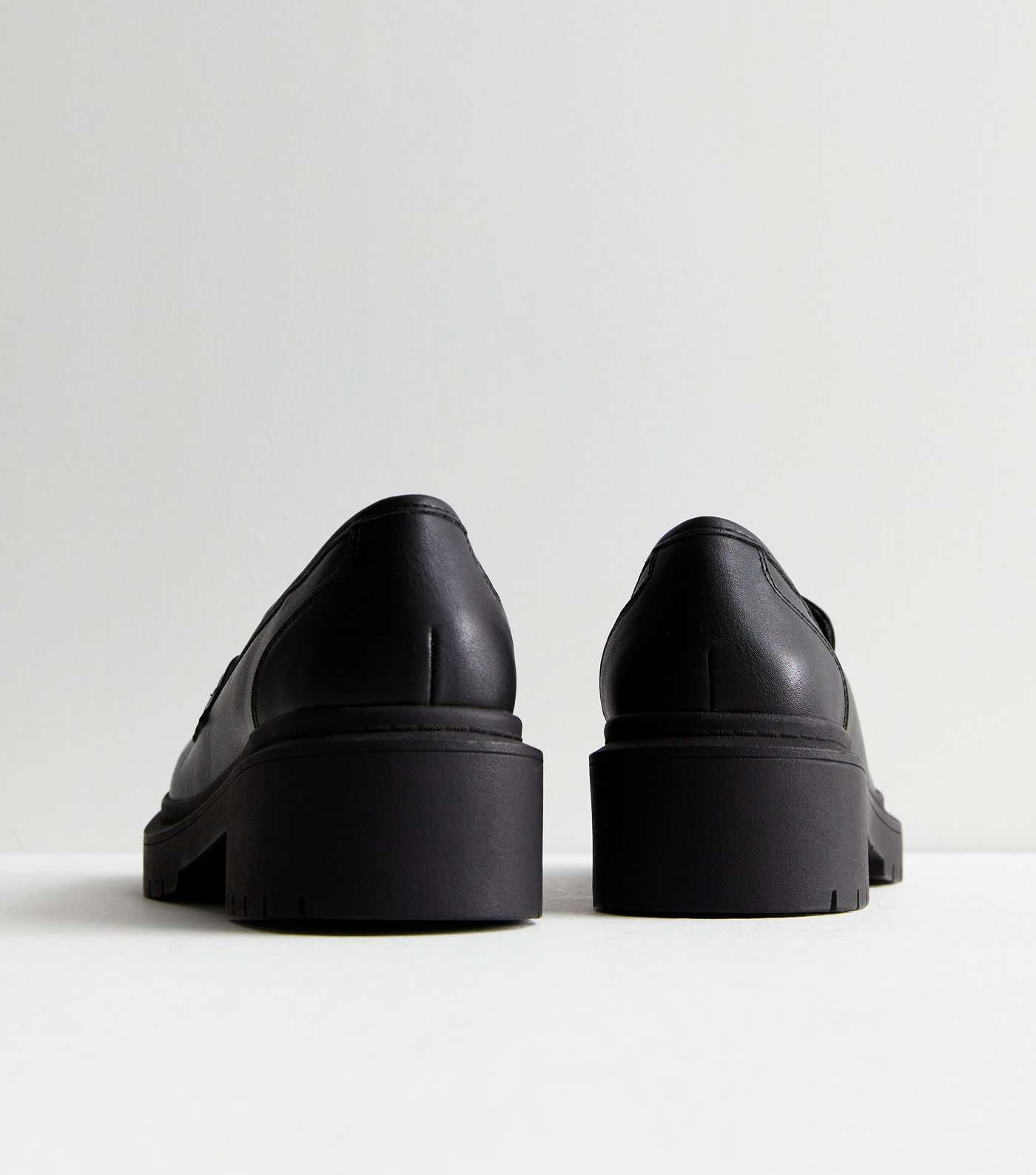 Black Leather-Look Chunky Loafers Image 4