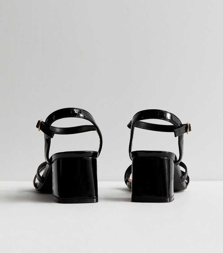 Asymmetric Straps - Black Leather Sandals