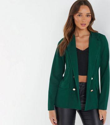 Dark green ladies blazer sale