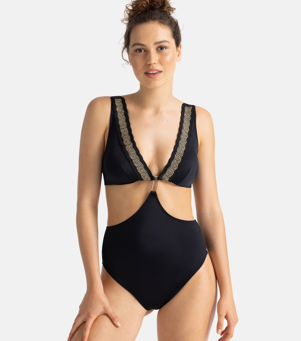 Women's Black Cut Out Swimsuit Dorina New Look