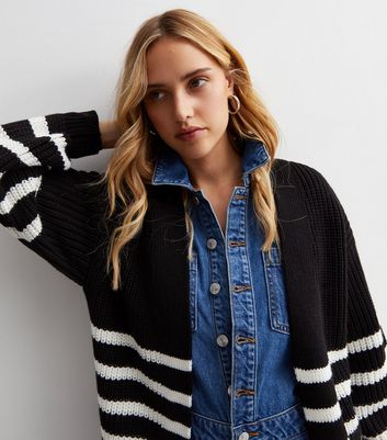 Striped hot sale cardigan outfit