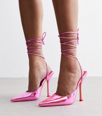 Dagger Hot Pink Metallic High Heels | Siren Shoes