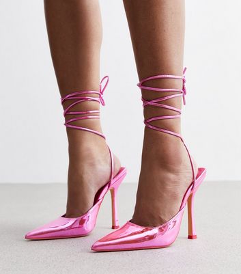 Pink metallic outlet shoes heels