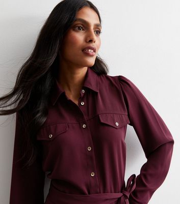 Belted utility best sale midi shirt dress