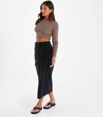 QUIZ Black Cargo Midaxi Skirt New Look