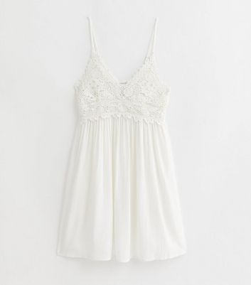 New look white crochet cheap dress