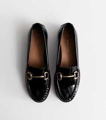 Black Patent Snaffle Trim Loafers