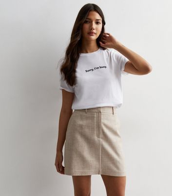 Stone Textured High Waist Mini Skirt New Look