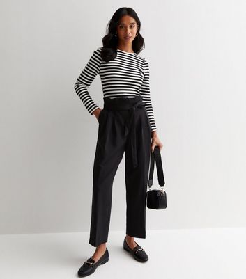 High waisted black deals trousers new look