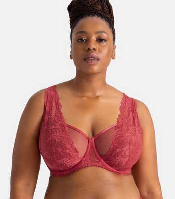 Dorina Curves Red Lace Wired Bra