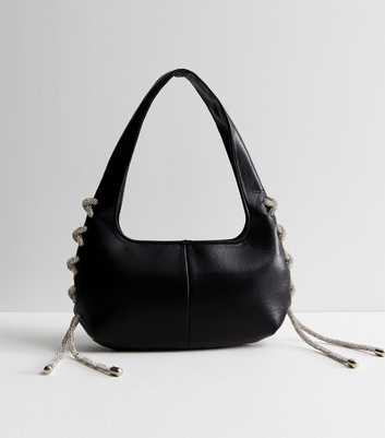 Public Desire Black Diamanté Shoulder Bag