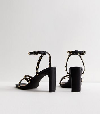 Black studded hotsell block heels