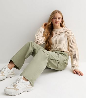 Girls khaki sale trousers