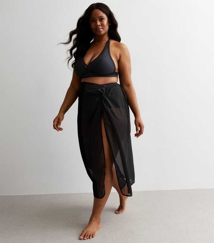 Curves Black Longline Sarong