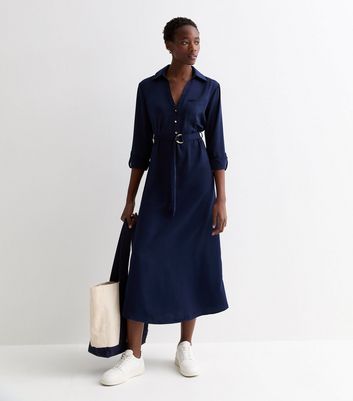 Bell sleeve hotsell navy dress