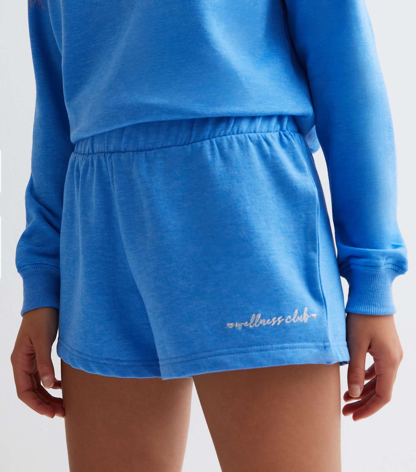 Girls Blue Short Pyjama Set with East State Logo Image 3